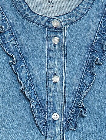 Chemise en jean avec col volanté