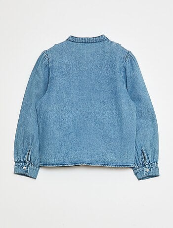 Chemise en jean avec col volanté