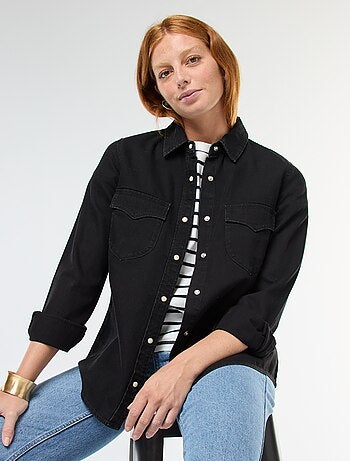 Chemise en jean avec poches à rabat