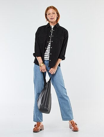 Chemise en jean avec poches à rabat