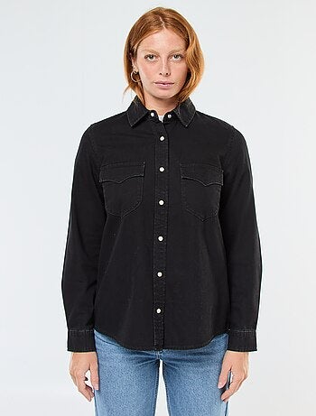 Chemise en jean avec poches à rabat