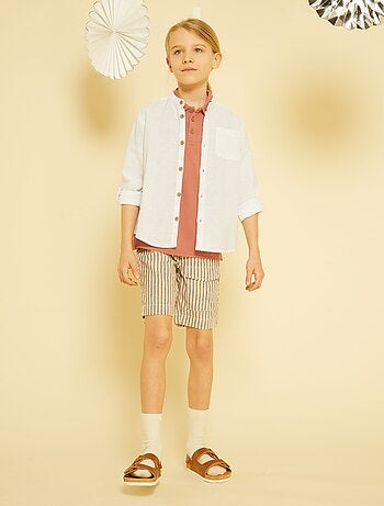 Chemise en lin col mao