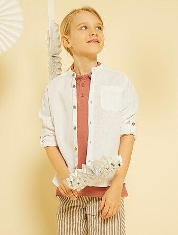 Chemise en lin col mao