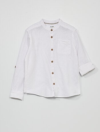 Chemise en lin col mao