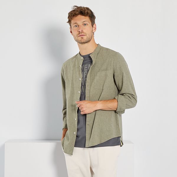 Chemise regular lin et coton +1m90 bleu marine | Chemise KIABI Homme •  Voyage Vungtau