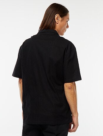 Chemise en lin mélangé à manches courtes et avec broderies