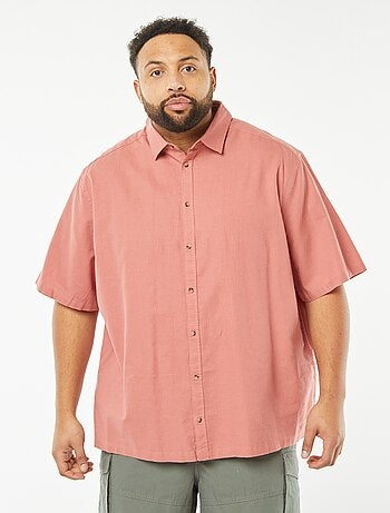 Chemise en lin mélangé à manches courtes