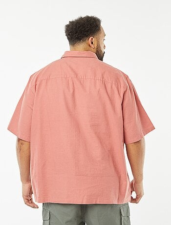 Chemise en lin mélangé à manches courtes