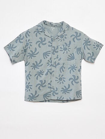 Chemise en lin mélangé avec imprimé
