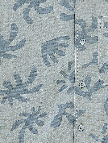 Chemise en lin mélangé avec imprimé