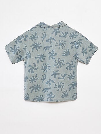 Chemise en lin mélangé avec imprimé