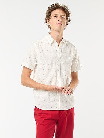 Chemise en lin mélangé manches courtes