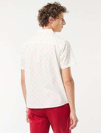 Chemise en lin mélangé manches courtes