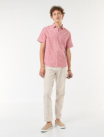 Chemise en lin mélangé manches courtes