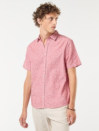 Chemise en lin mélangé manches courtes