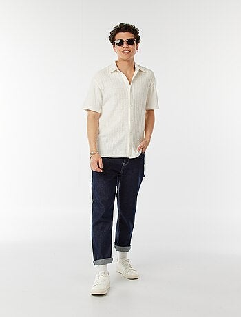 Chemise en maille ajourée manches courtes