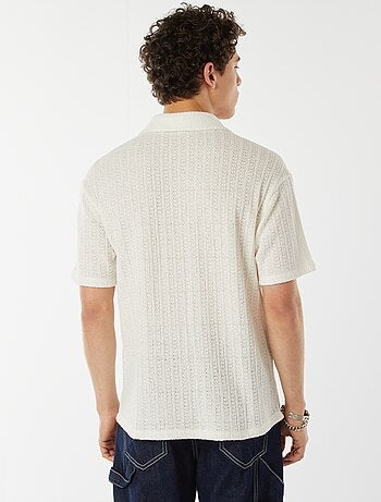 Chemise en maille ajourée manches courtes