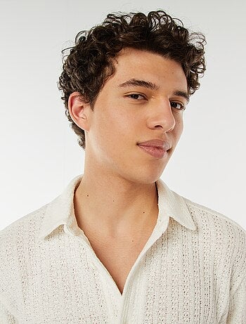 Chemise en maille ajourée manches courtes