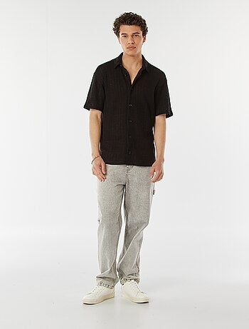 Chemise en maille ajourée manches courtes