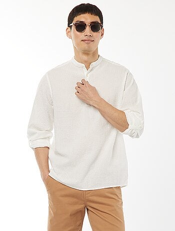 Chemise en maille gaufrée