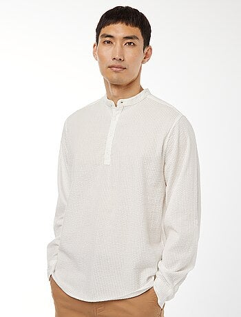 Chemise en maille gaufrée