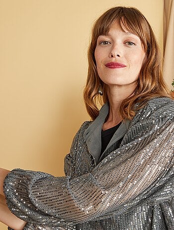 Chemise en mesh à sequins