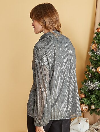 Chemise en mesh à sequins