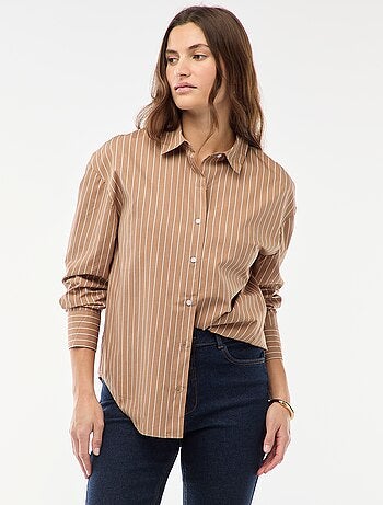 Chemise en popeline à manches longues