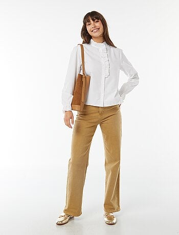 Chemise en popeline avec patte volantée