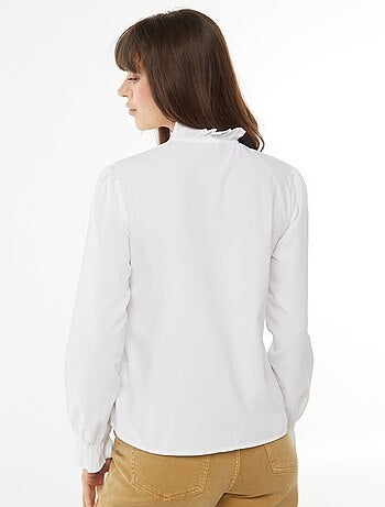 Chemise en popeline avec patte volantée