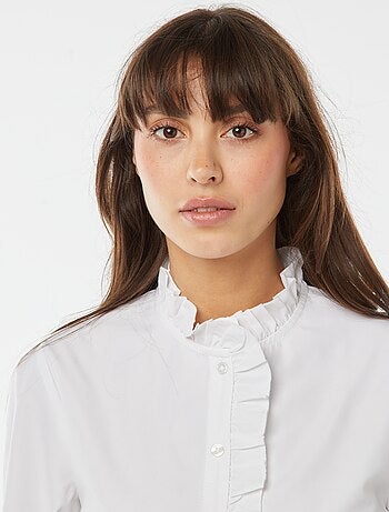 Chemise en popeline avec patte volantée