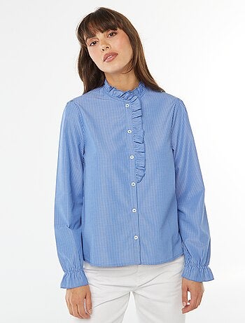 Chemise en popeline avec patte volantée
