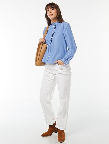 Chemise en popeline avec patte volantée