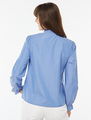 Chemise en popeline avec patte volantée
