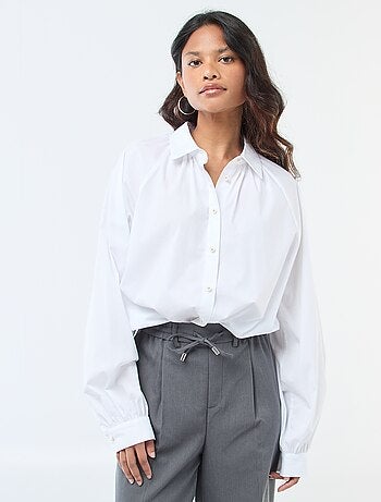 Chemise en popeline manches larges