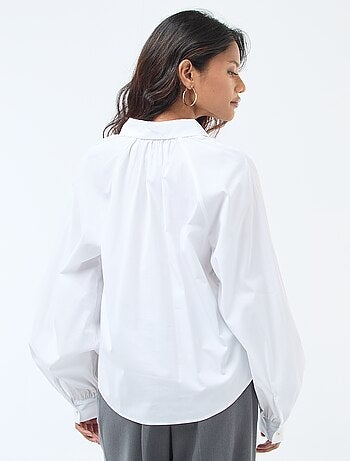 Chemise en popeline manches larges