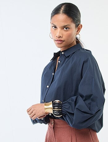Chemise en popeline manches larges