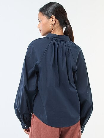 Chemise en popeline manches larges