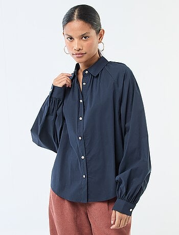 Chemise en popeline manches larges