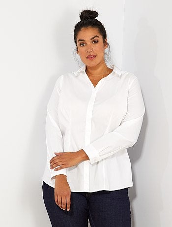Chemise en popeline stretch - Kiabi