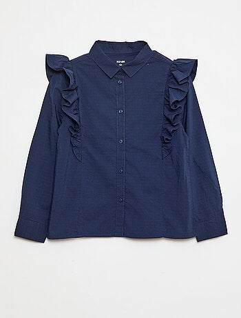 Chemise en popeline volantée