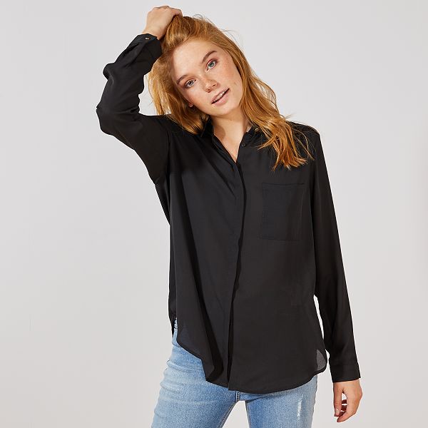 Chemise En Voile Crepe Femme Noir Kiabi 12 00