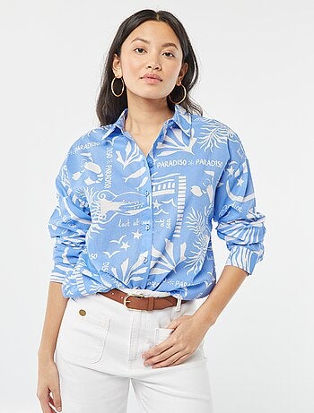 Chemise en voile de coton imprimée