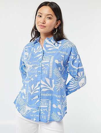 Chemise en voile de coton imprimée