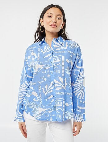 Chemise en voile de coton imprimée