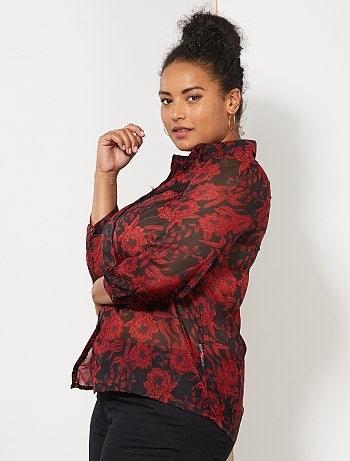 Chemise fluide avec empiècement dentelle - Kiabi