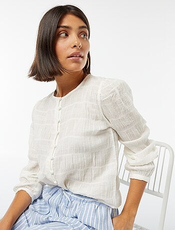 Chemise fluide en maille fantaisie