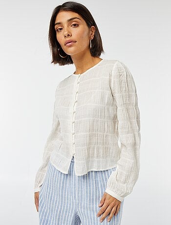 Chemise fluide en maille fantaisie