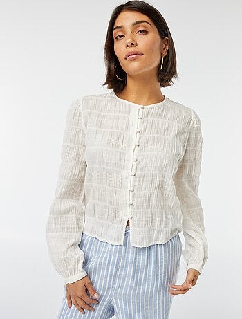 Chemise fluide en maille fantaisie