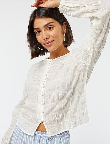 Chemise fluide en maille fantaisie